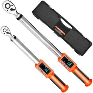 VEVOR Set di Chiavi Dinamometriche Digitali, 2 Pezzi 72 Denti, Chiave Dinamometrica Elettronica ad Alta Precisione con Valore Preimpostato, Cicalino e Notifica LED, per Auto e Moto