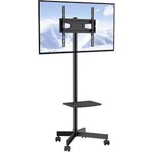 VEVOR Supporto TV Universale da Pavimento per Schermo 23-60 Pollici, Carrello Altezza Regolabile 143-154 cm, Mobile Carico Max. 40 kg per Ufficio Casa Sala