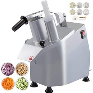 VEVOR Tagliaverdure Elettrico 270 r per min, Commerciale 550W, con 6 Dischi da Taglio Processore per Verdure, Professionale Robot da Cucina,