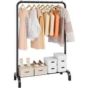 VEVOR Stand Appendiabiti Barra Singola Ripiano Singolo da Appendere per Camera da Letto Soggiorno, Appendiabiti in Acciaio al Carbonio Q235 Diametro del Tubo 25,4 mm, Stand Appendiabiti Peso di 2,9 kg