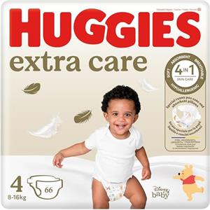 Huggies Extra Care, 66 Pannolini Taglia 4 (7-18 Kg), Pacco Scorta