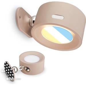 BRILONER Sticklights Lampada da parete ricaricabile, senza cablaggio e foratura, con batteria, Touch, dimmerabile, CCT, magneticamente rimovibile, lampada da parete, lampada a batteria, 9 x 7,5 x 4 cm