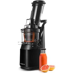 Fridja F1900 Estrattore di Succo Potente - Estrattore a Freddo Lento - Acciaio Inox Nero, Senza BPA - Succo Fresco e Salutare, Sorbetto, Gelato - 240 Watt, Bocca Larga da 75 mm - Nero