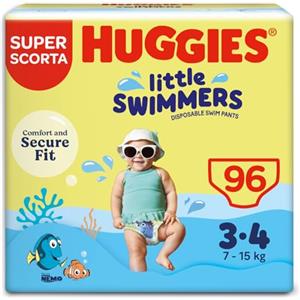 Huggies Little Swimmers, 96 Pannolini Costumino, Taglia 3-4 (7-15 kg)