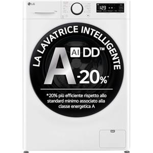 LG AI DD F4R3013NSWB Lavatrice a Carica Frontale 13kg Serie R3, Classe A-20%, 1400 giri, AIWash, Lavaggio a vapore, Motore Direct Drive, Cestello a bolle, Smart Diagnosis, Libera installazione, Bianca