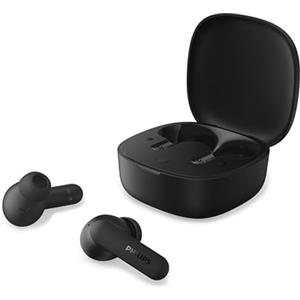 Philips TAT2200BK Auricolari True Wireless, cancellazione attiva del rumore, 36 ore di riproduzione, gommini SecureFit, 4 mic per chiamate chiare, Bluetooth 6.0, IPX4, Alloggiamento compatto, Nero