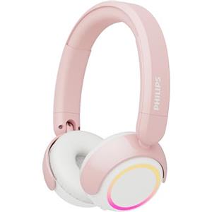 PHILIPS TAK4200PK Serie 4200 Cuffie pieghevoli per bambini on-ear wireless a volume limitato, Condivisione audio, Cavo 3,5mm e USB-C incluso - Rosa
