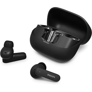 Philips TAT3000BK Auricolari True Wireless, cancellazione del rumore adattiva, 48 ore di riproduzione, gommini SecureFit, 6 mic per chiamate chiare, Bluetooth 6.0, Auracast, IPX4, Compatti, Nero