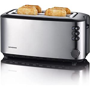 SEVERIN Tostapane 4 Fette Fessure Lunghe, 1400W, Acciaio Inox - AT 2509