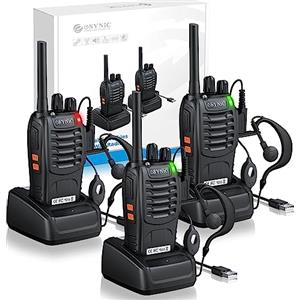 ESYNiC 3PZ Walkie Talkie Ricaricabile VOX Handsfree Radio Walkie-Talkie Professionali 16 Canali PMR 446MHz Lunga Distanza 3x Walky Talky Ricetrasmettitori Portatile con USB Caricabatterie e Auricolari