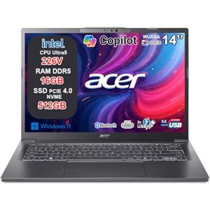 Acer Aspire 14 AI Notebook Intel Core Ultra 5 226V, 16GB RAM DDR5, 512GB SSD, 14" OLED WUXGA, Intel Arc, Copilot+ PC, WiFi 6E, BT 5.3, Thunderbolt 4, Tastiera Retroilluminata, Windows 11