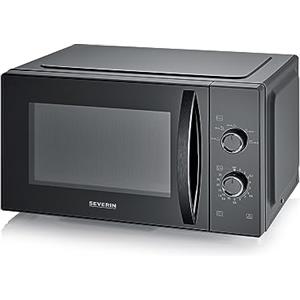 SEVERIN Forno a Microonde Solo, Microonde per Scongelare e Riscaldare con Piatto Girevole, Cavità 25 L, 6 Livelli di Potenza, Salvaspazio, 800 W, Nero - MW 7888
