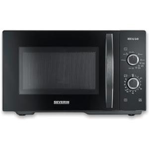 SEVERIN Forno a Microonde 2in1 con Grill, 800 W, Capacità 25 L, 9 Livelli di Potenza, Microonde con Griglia e Piatto Girevole, Argento - MW 7785