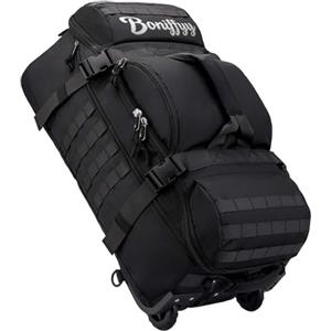Boniffyy 70L Borsone da Viaggio con Ruote Grande Borsa Viaggio Zaino Sacca Sportiva Palestra Homo Donna Travel Duffle Bag Pieghevole Zaino Bagaglio a Mano Wheeled Holdall Luggage Backpack (Nero)