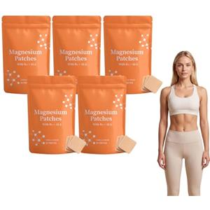 VKaoess Cerotti al magnesio con B12 e ALA - Cerotti per la cura del corpo con magnesio, B12 e acido alfa lipoico - Patch al magnesia infusi con vitamine, 30 pezzi per il benessere del corpo e (5 borse)