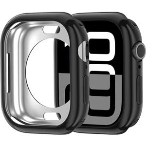 GEEDOOWIN Confezione da 2 custodie antiurto in morbido TPU per Apple Watch Series 11/10 46 mm, sottile, antiurto, telaio protettivo flessibile per iWatch accessori da 46 mm, nero