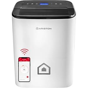 Ariston DEOS 21S NET Wifi - Deumidificatore Casa Muffa Portatile 21L/24h con Ruote, Aree Fino 50㎡ Assorbi Umidità ‎35x25x51, Filtro Hepa Purifica Aria e Ampio Display, Consumo 440w Compatibile con App
