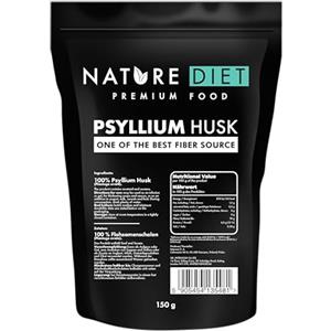 Nature Diet Bucce di Psillio, 150 g, Ricche di Fibre | 100% Naturali, Vegane e Compatibili con la Dieta Keto, Ideale per Bevande & Ricette, Senza Glutine, Senza Additivi, Senza OGM