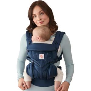 Ergobaby Omni 360 Cool Air Mesh Marsupio Neonati Ergonomico 0 36 Mesi, 4-in-1 Zaino Porta Bebe Traspirante, Midnight Blue