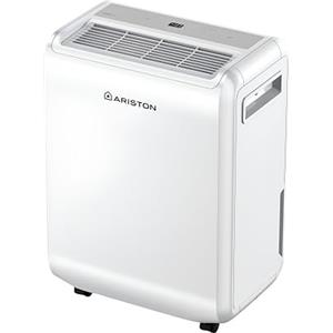 Ariston DEOS 12 EVO - Deumidificatore Casa Muffa Portatile 12L/24h con Ruote, Bagno e Ambienti Fino 31㎡, Piccolo Assorbi Umidità 32x41,4x20,5 - 3 Velocità d'Aria e Filtro Antipolvere, Consumo Max 210w