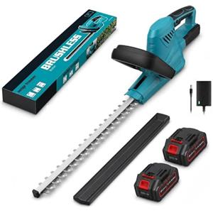 Purova Tagliasiepi a Batteria 21V, Motore Brushless, Lama 51 cm, 2 Batterie 3,0Ah | Spessore di Taglio Fino A 15 mm Per Potare Siepi, Arbusti E Cespugli Con Precisione