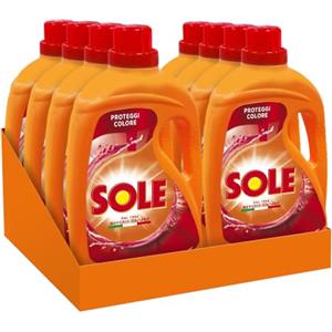 Sole Detersivo Lavatrice Liquido Proteggi Colore 328 Lavaggi, Formula Igienizzante, 8 Confezioni da 41 Lavaggi