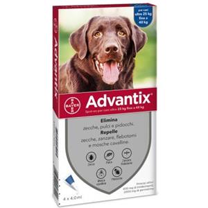 ELANCO ITALIA SpA Advantix Spot-On per Cani da 25 a 40 Kg - Pipette antiparassitarie - 4 Pipette monodose da 4 ml