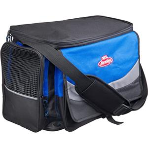 Berkley System - Borsa da pesca a tracolla, con 4 scatole, perfetta per attrezzature, esche e conservare il pranzo, Unisex - Adulto, Borsa con 4 scatole., 648-1345046, Grigio/blu., XL