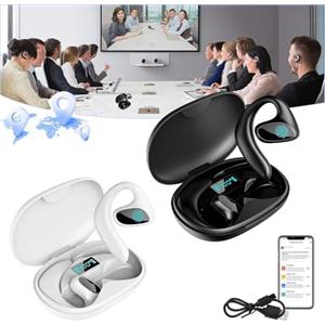 Homaskylynn Meacode Traduttore, Meacode Ai Translation Earbuds, Cuffie Traduzione Simultanea, Auricolari Traduttore Simultaneo, 144 Lingue, Funzione Offline, Ideali Per Viaggi/Affari/Apprendimento(Black+White)