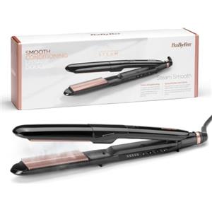BaByliss Piastra per capelli a vapore, styler per capelli a vapore, Nera | Piastre in ceramica da 39mm, per capelli spessi e lunghi, anti-crespo, 5 impostazioni di temperatura fino a 230 °C, ST493E