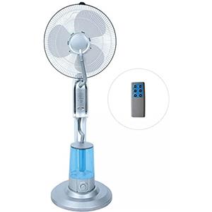 Inferramenta Koem Ventilatore elettrico a piantana con 3 velocità, telecomando, timer, nebulizzatore, diametro pale 40 cm