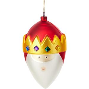 Alessi Gaspare AMJ13 8 - Pallina di Design per Albero di Natale del Magio Gaspare in Vetro Soffiato Decorato a Mano, Rosso