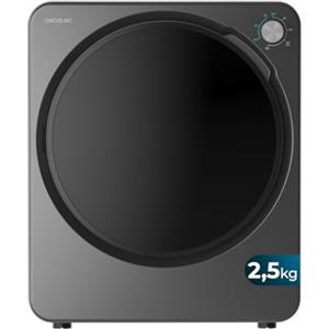 Cecotec Asciugatrice Compatta a Evacuazione 2,5 Kg Bolero DressCode Dry 3150V Dark. 950W, 6 Programmi, Programma ECO, Manopola Intuitiva, Asciugatura Rapida, Ideale per Spazi Piccoli, Acciaio