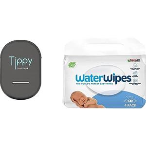 TIPPY PAD dispositivo anti abbandono, multicolore & WaterWipes Original Salviette Senza Plastica per Bebè, 240 Unità, 4 Confezioni