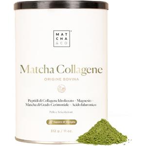 Matcha & Co Matcha Collagene in Polvere con Magnesio e Acido Ialuronico - 300 g | Supporto per Pelle, Unghie e Articolazioni | Senza Glutine e Senza Zuccheri Aggiunti