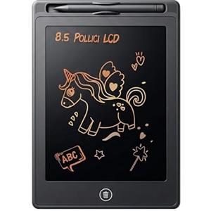 Meridiana 2 Tavolette Grafiche LCD Multicolor 8,5 Pollici (Nero) | Lavagnetta con Pulsante di Cancellazione Bloccabile ,Lavagnetta Cancellabile, Lavagna magnetica da parete