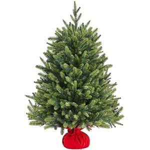 Yaheetech Mini Albero di Natale Artificiale Piccolo da Tavolo con Base Portatile in Miniatura Realistico Ornamenti per Casa Ufficio Interno (Verde, 91 cm)