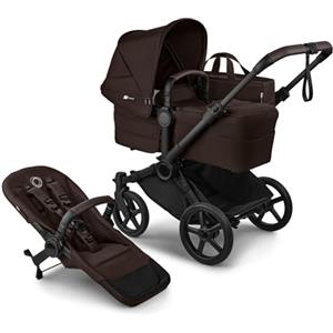 Bugaboo Donkey 6 Singolo, Passeggino Convertibile in Doppio e Gemellare | per Neonati e Bambini Piccoli, Doppio Spazio e cesta portaoggetti Laterale, Facile da Manovrare, Cocoa Brown