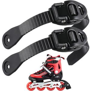 WATIIFUFU 2 Set Replaceable Skate Buckles Roller Skates, Cinghie di Regolazione in PVC Nere con Viti, per Pattini da Ghiaccio e a Rotelle