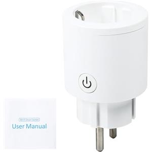 Telituny Presa WiFi Smart,Presa intelligente WiFi 16A 3680W APP Controllo Remoto con funzione di temporizzazione del monitoraggio della potenza Supporta Funzione Timer, AlexaGoogleHome