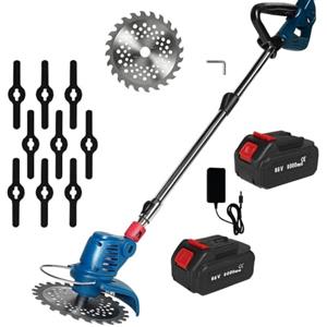 Maryse Dcespugliatore a Batteria 68vf con 18.000 RPM e motore da 650W Tagliaerba Elettrico con 2 Batterie da 6000 mAH è Ideale per Tagliare l'erba in Modo Efficace e Senza Sforzo