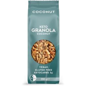 Go-Keto Granola Coconut, 290 g - Muesli keto a basso contenuto di carboidrati, con scaglie di cocco, frutta secca, frutta, semi di lino, semi di girasole e semi di zucca, vegano, senza glutine
