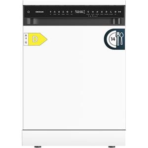Cecotec Lavastoviglie Libera Installazione 60 cm Bolero Aguazero 6205. 13 Coperti, 6 Programmi, Classe D, Inverter Plus Duo, Pannello Touch, Extra Hygiene, Super Dry, Half Load, SilentWash, Bianca