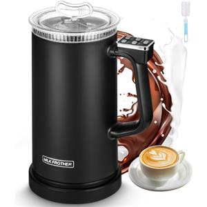 Gyxova Montalatte Elettrico 4 in 1 Schiuma Automatico Latte Monta a Caldo | Freddo Silenzioso Interruzione Automatica Alimentazione Maniglia