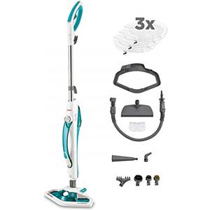 Polti Vaporetto SV450 Double, Scopa Vapore 2 in 1 con Pulitore Portatile | Potenza 1500 W, 13 Accessori Inclusi, Riscaldamento in 15 Sec, Serbatoio Estraibile, Spazzola VaporForce, Azzurro e Bianco