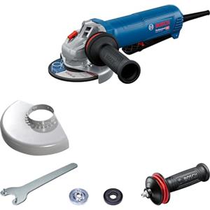 Bosch Professional Smerigliatrice angolare a filo GWS 12-125 P (Ø disco: 125 mm, 1200 W, incl. impugnatura supplementare Vibration Control, cuffia protettiva, chiave a due perni)