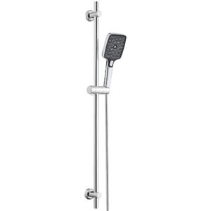 Görbach Saliscendi Doccia con Soffione 3 Getti, Asta Doccia 100 cm Cromo | Asta Doccia Acciaio inox con Supporto per Doccetta e Tubo, Colonna Doccia senza Miscelatore Adattarsi ai Fori Esistenti