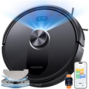 Proscenic Q10 Robot Aspirapolvere Lavapavimenti con Mappatura, Robot Pavimenti 8000Pa 200min, LiDAR Intelligente, Controllo APP/Alexa/WiFi/Siri/IFTTT, Ideale per Pulizia Domestica/Peli Animali