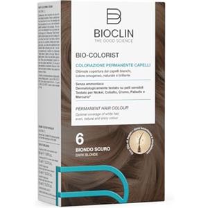 BIOCLIN Bio-Colorist Colorazione Permanente Capelli Biondo Scuro 6 - Senza Ammoniaca - Con Olio di Argan - Copertura Capelli Bianchi - Colore Naturale e Brillante