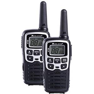Midland - Walkie Talkie XT50, 2 Ricetrasmittenti Ideali per Outdoor e Cantieri, 24 Canali PMR446 Senza Licenza, 38 Toni CTCSS, Copertura 8Km, Ricarica Rapida, Autonomia 12H, Ricaricabile con USB